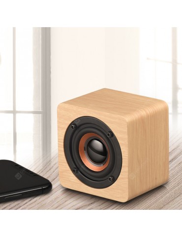 Mini Bluetooth Speaker USB Rechargeable Wooden Wireless Portable Bass