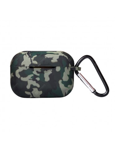 Camouflage Silicone Case Bluetooth Earphone Protective Case with Buckle for AirPods Pro Replacement Accessories