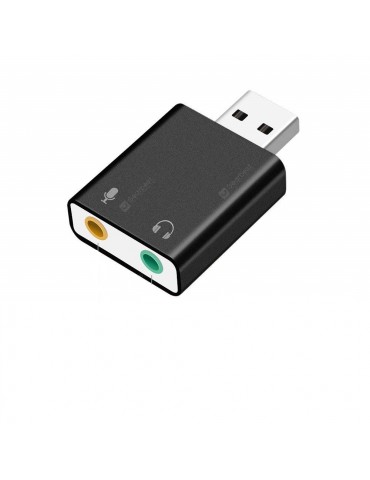 2 in 1 USB 7.1 CH Independent 3D Sound Card 3.5mm Audio Adapter