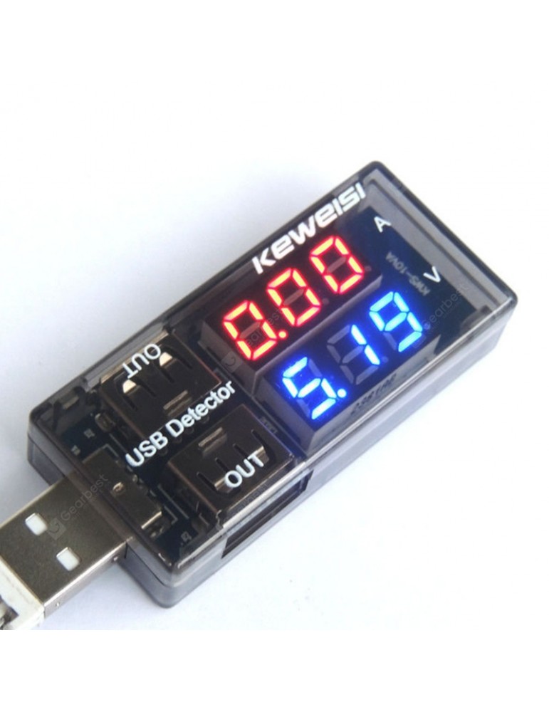 USB Accessories - USB Detector Current Voltage 3V-9V Tester Double USB Row Shows