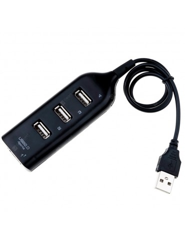USB Hub 4 Port USB 2.0 with Cable High Speed Hub Socket Adapter for Laptop PC