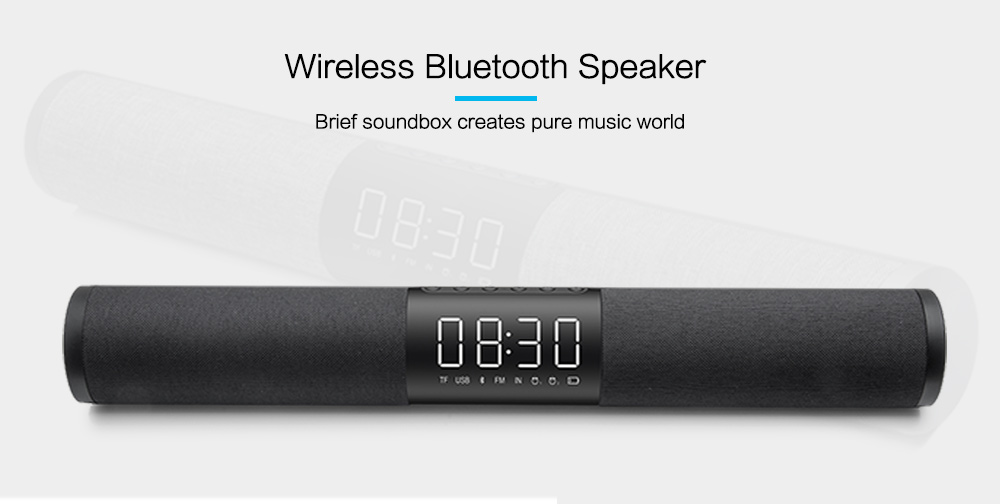 LP - C18 Bluetooth Wireless / AUX Wired Multifunction Speaker with FM / Alarm Clock / Mic Function- Black