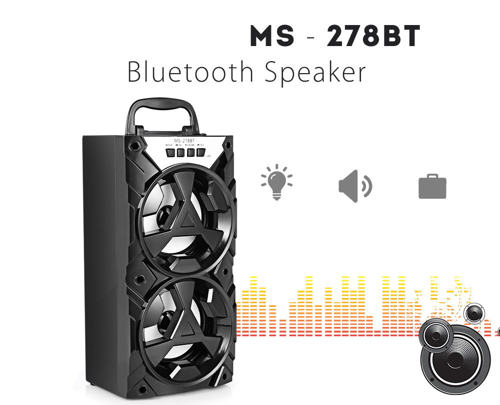 MS - 278BT Bluetooth Speaker with LED Light Portable Wireless Player- Black MS - 278BT Bluetooth Speaker with LED Light Portable Wireless Player- Black