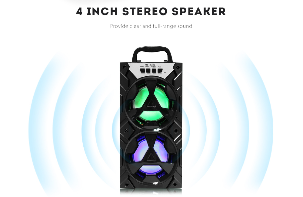 MS - 278BT Bluetooth Speaker with LED Light Portable Wireless Player- Black MS - 278BT Bluetooth Speaker with LED Light Portable Wireless Player- Black
