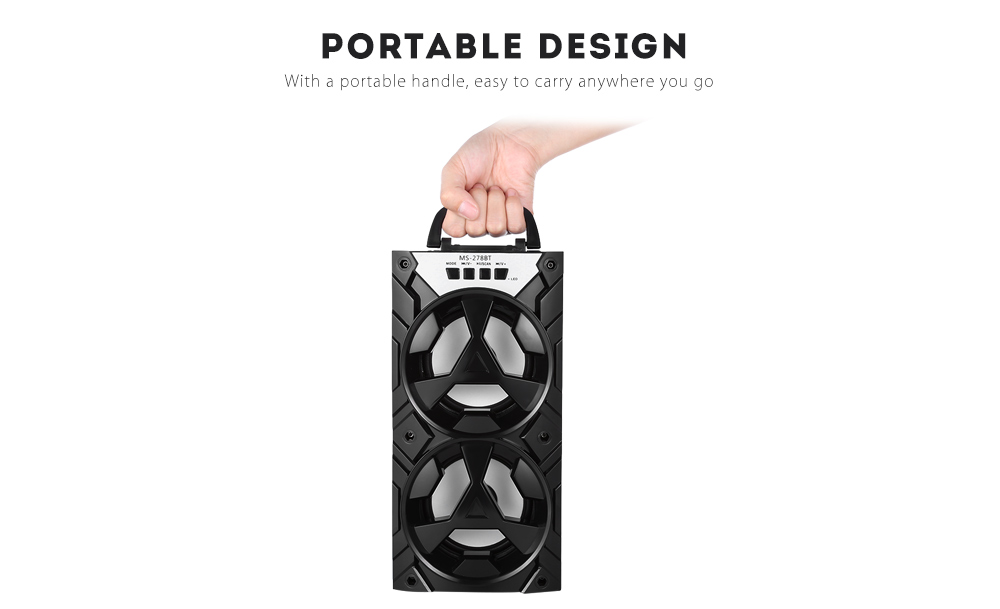 MS - 278BT Bluetooth Speaker with LED Light Portable Wireless Player- Black MS - 278BT Bluetooth Speaker with LED Light Portable Wireless Player- Black