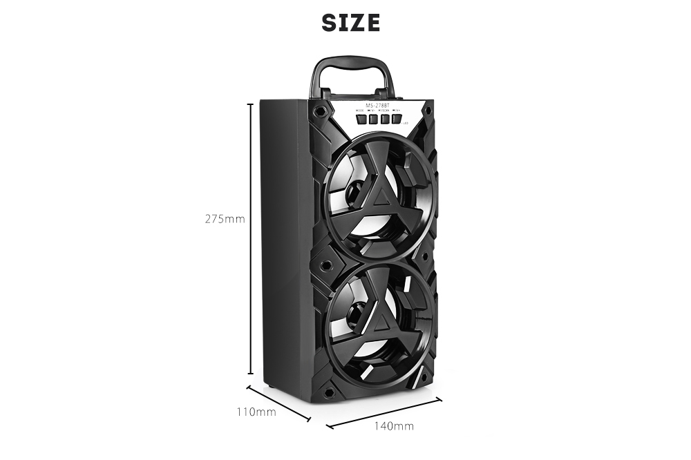 MS - 278BT Bluetooth Speaker with LED Light Portable Wireless Player- Black MS - 278BT Bluetooth Speaker with LED Light Portable Wireless Player- Black
