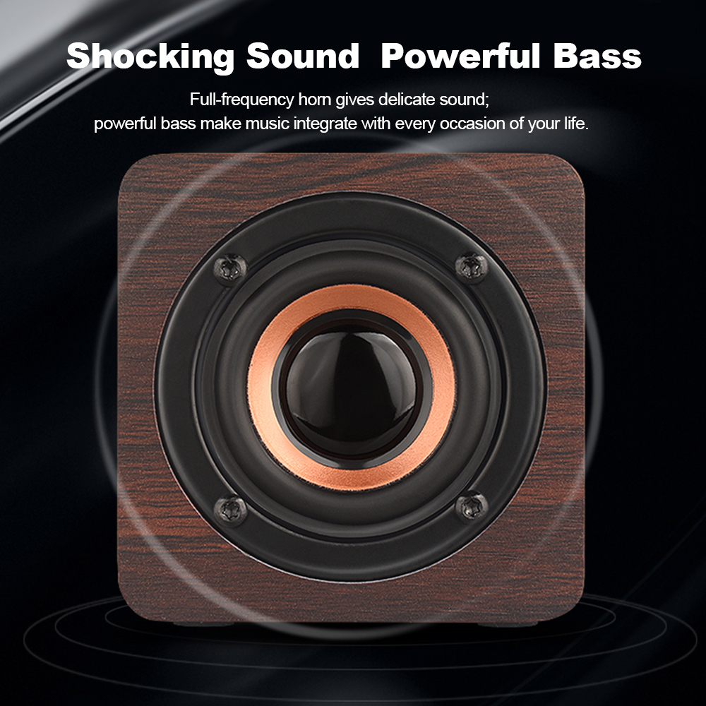 Mini Bluetooth Speaker USB Rechargeable Wooden Wireless Portable Bass - Apricot Mini Bluetooth Speaker USB Rechargeable Wooden Wireless Portable Bass - Apricot