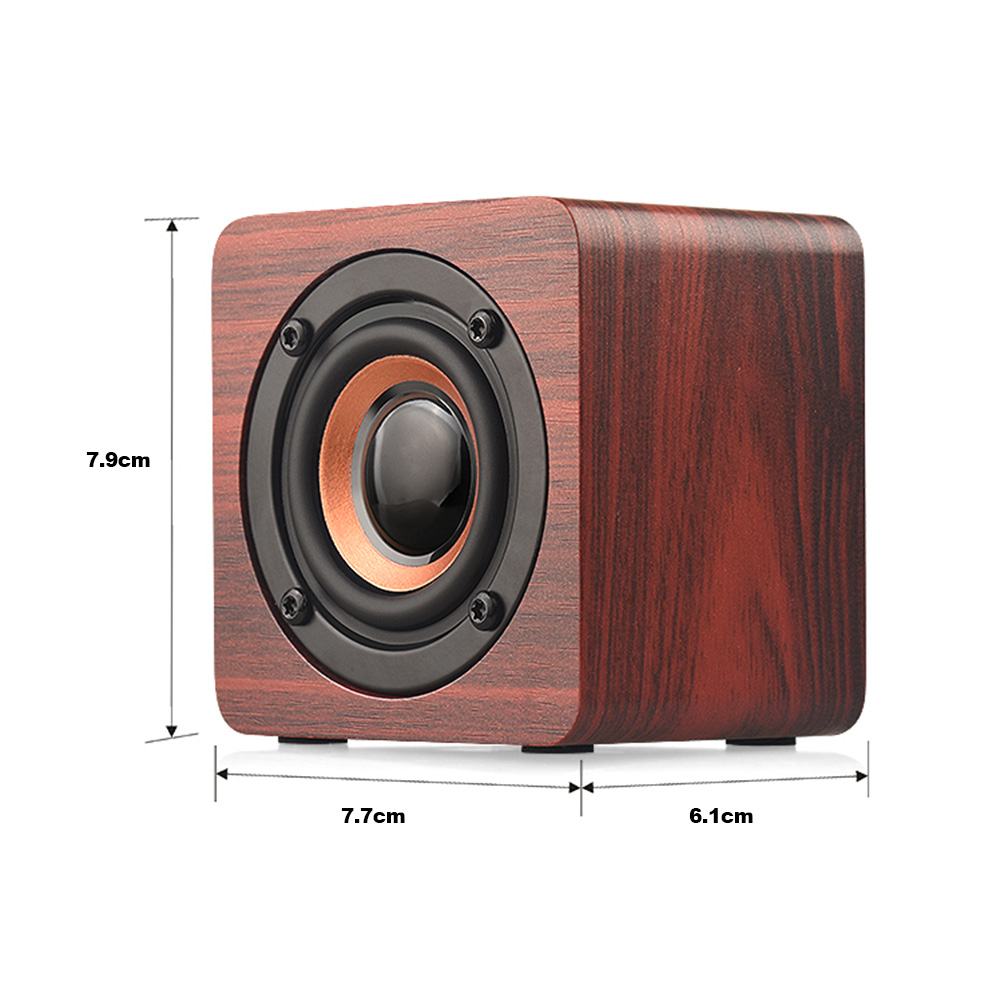 Mini Bluetooth Speaker USB Rechargeable Wooden Wireless Portable Bass - Apricot Mini Bluetooth Speaker USB Rechargeable Wooden Wireless Portable Bass - Apricot