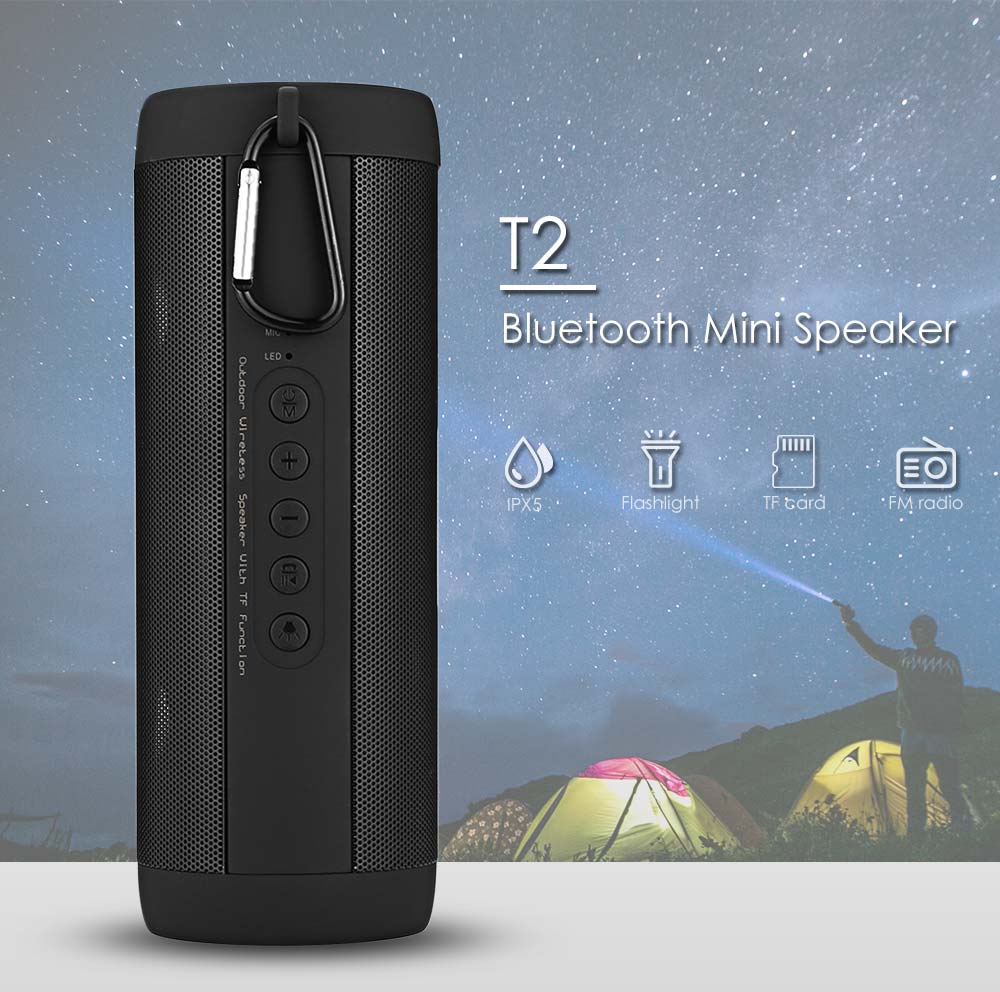 T2 Bluetooth Speaker Outdoor Waterproof Wireless Mini with FM Function- Red T2 Bluetooth Speaker Outdoor Waterproof Wireless Mini with FM Function- Red