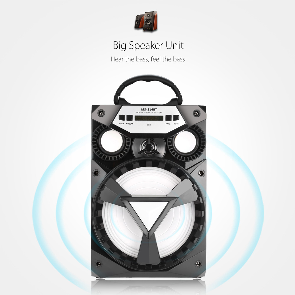 MS - 216BT Portable Bluetooth Speaker- Black MS - 216BT Portable Bluetooth Speaker- Black