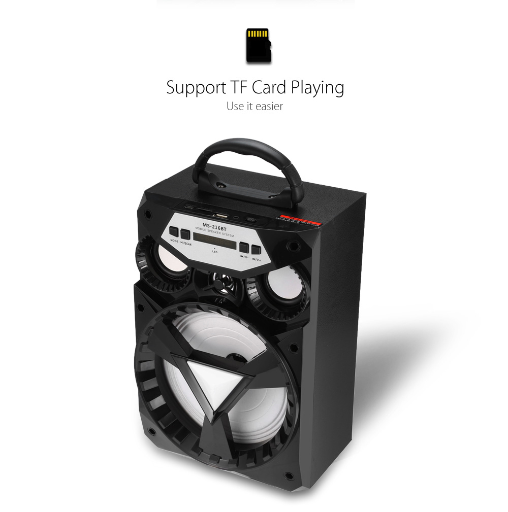 MS - 216BT Portable Bluetooth Speaker- Black MS - 216BT Portable Bluetooth Speaker- Black