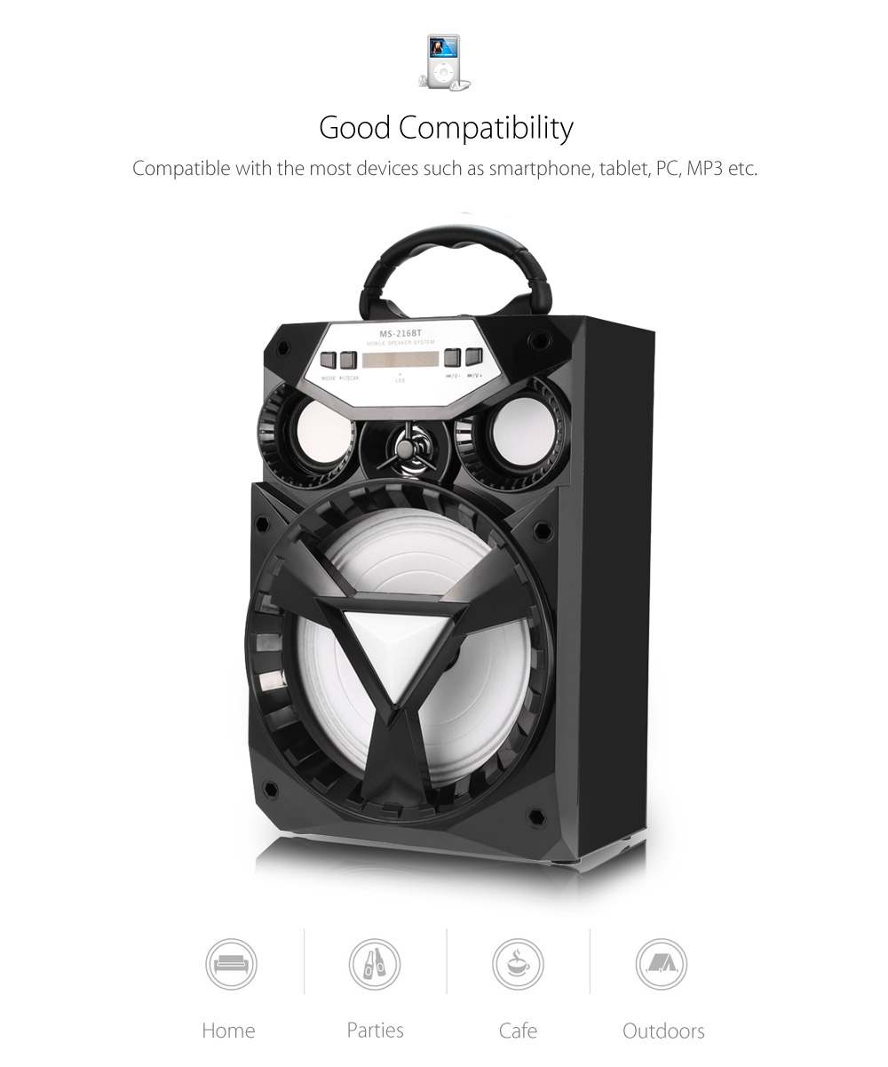 MS - 216BT Portable Bluetooth Speaker- Black MS - 216BT Portable Bluetooth Speaker- Black