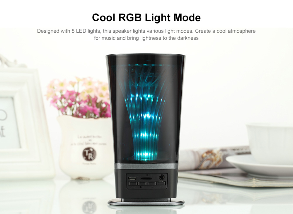 JY - 01BT Bluetooth Wireless Speaker Music Player Night Lamp- Black