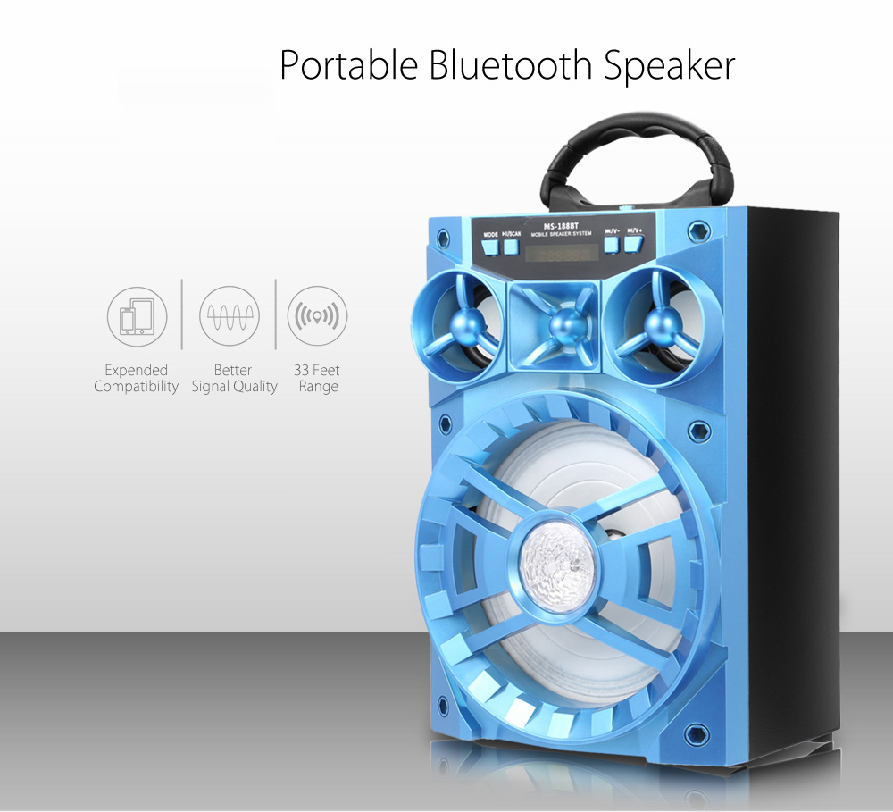 MS - 188BT Portable Bluetooth Speaker- Black MS - 188BT Portable Bluetooth Speaker- Black