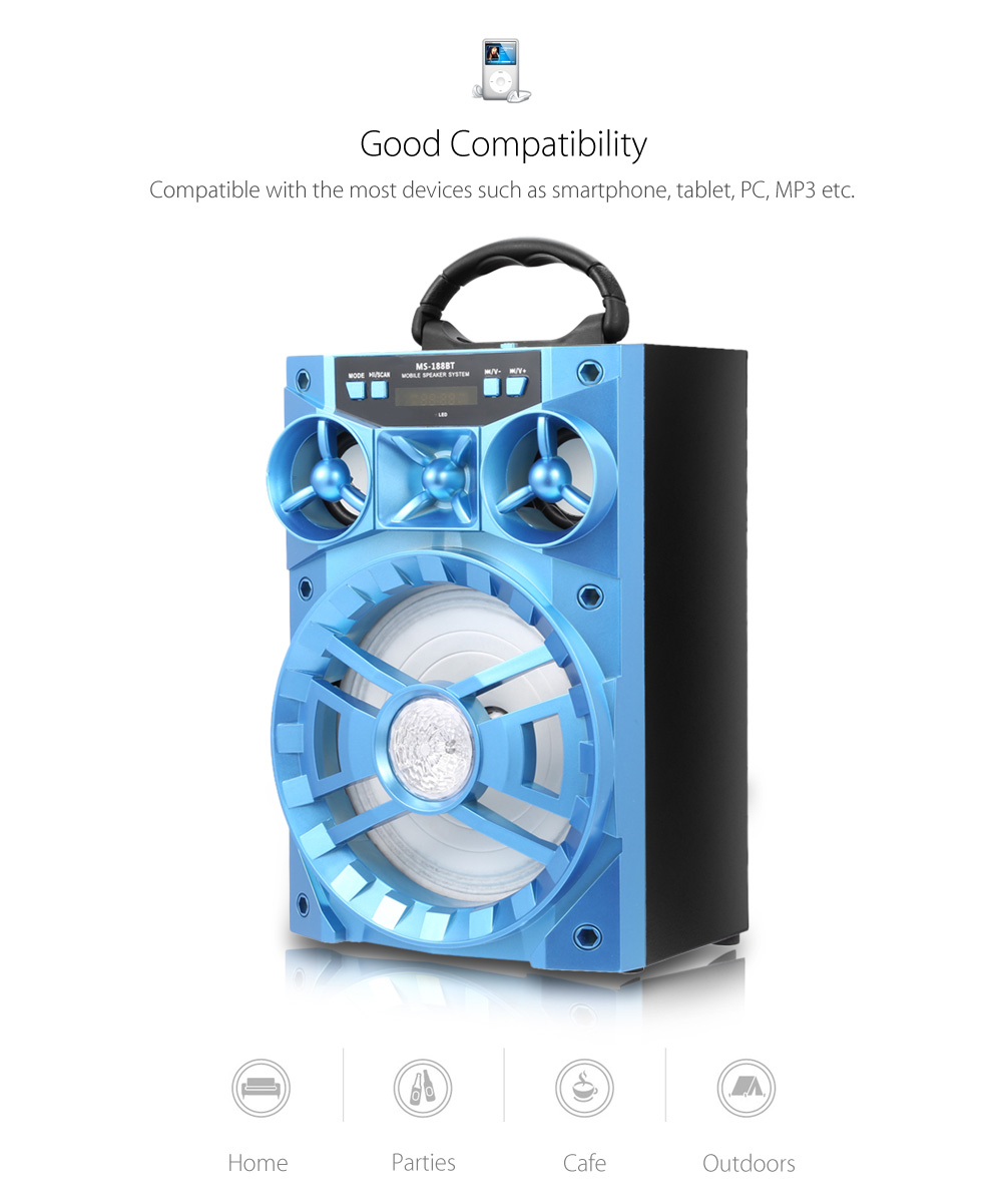 MS - 188BT Portable Bluetooth Speaker- Black MS - 188BT Portable Bluetooth Speaker- Black