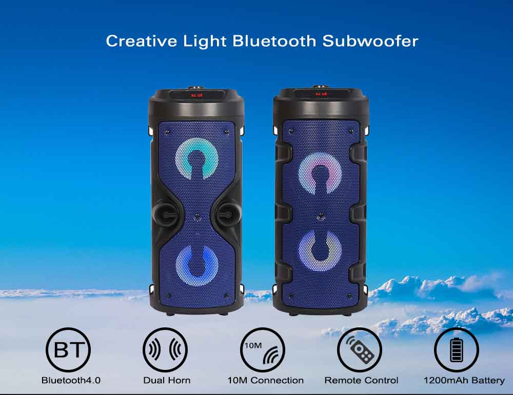 Barrel Bluetooth Audio High Power Subwoofer Radio TF Card Portable Speaker with Remote Control- Multi A Barrel Bluetooth Audio High Power Subwoofer Radio TF Card Portable Speaker with Remote Control- Multi A