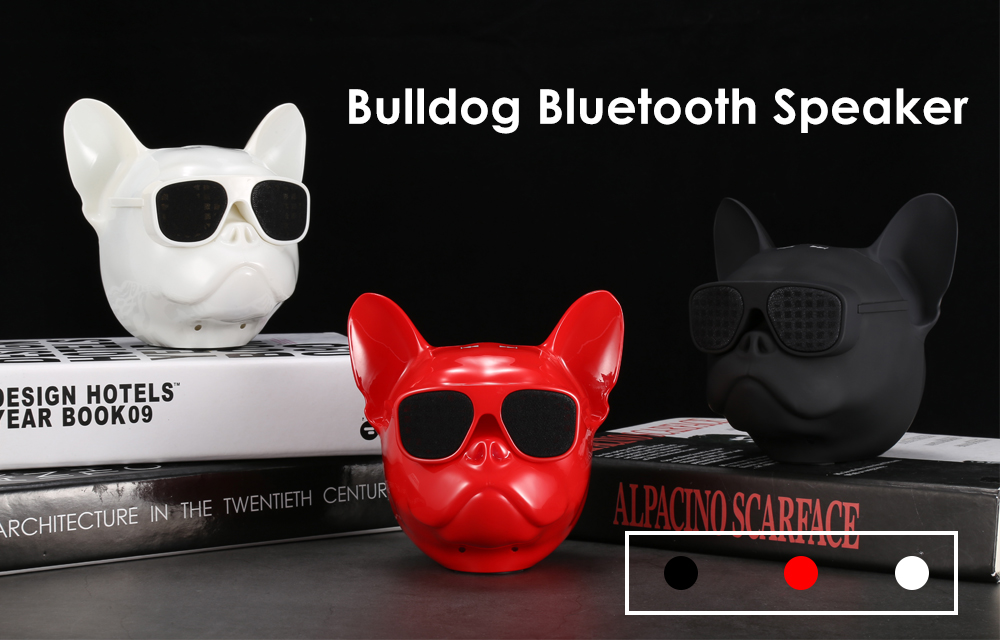 Bulldog Bluetooth Speaker Portable Wireless Player Support TF Card AUX- Black