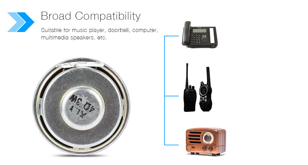 2PCS Magnet Speaker 3W 4 ohm 40mm Metal Shell Internal Type- BLACK AND SLIVER 2PCS Magnet Speaker 3W 4 ohm 40mm Metal Shell Internal Type- BLACK AND SLIVER