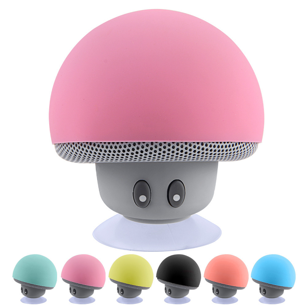 Mini Bluetooth Speaker Wireless Waterproof Loudspeaker Bluetooth Mushroom Portable Speakers Heavy Bass Stereo Music With- Pink