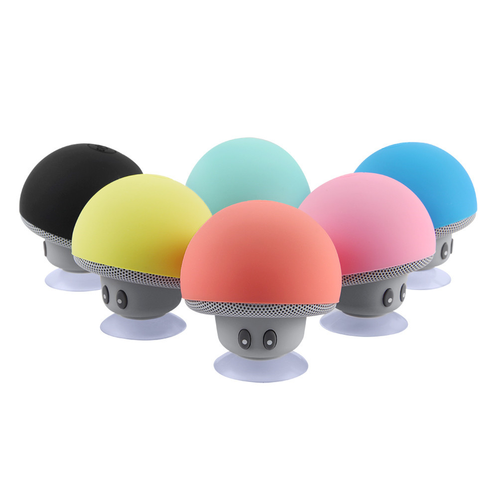 Mini Bluetooth Speaker Wireless Waterproof Loudspeaker Bluetooth Mushroom Portable Speakers Heavy Bass Stereo Music With- Pink