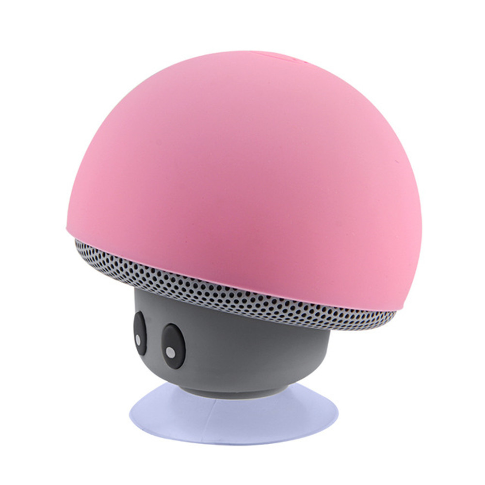 Mini Bluetooth Speaker Wireless Waterproof Loudspeaker Bluetooth Mushroom Portable Speakers Heavy Bass Stereo Music With- Pink