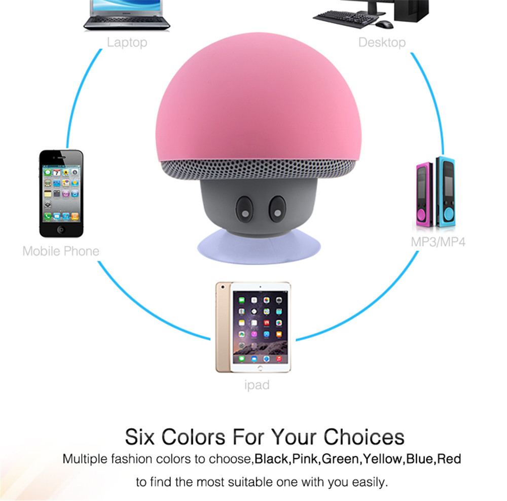 Mini Bluetooth Speaker Wireless Waterproof Loudspeaker Bluetooth Mushroom Portable Speakers Heavy Bass Stereo Music With- Pink Mini Bluetooth Speaker Wireless Waterproof Loudspeaker Bluetooth Mushroom Portable Speakers Heavy Bass Stereo Music With- Pink