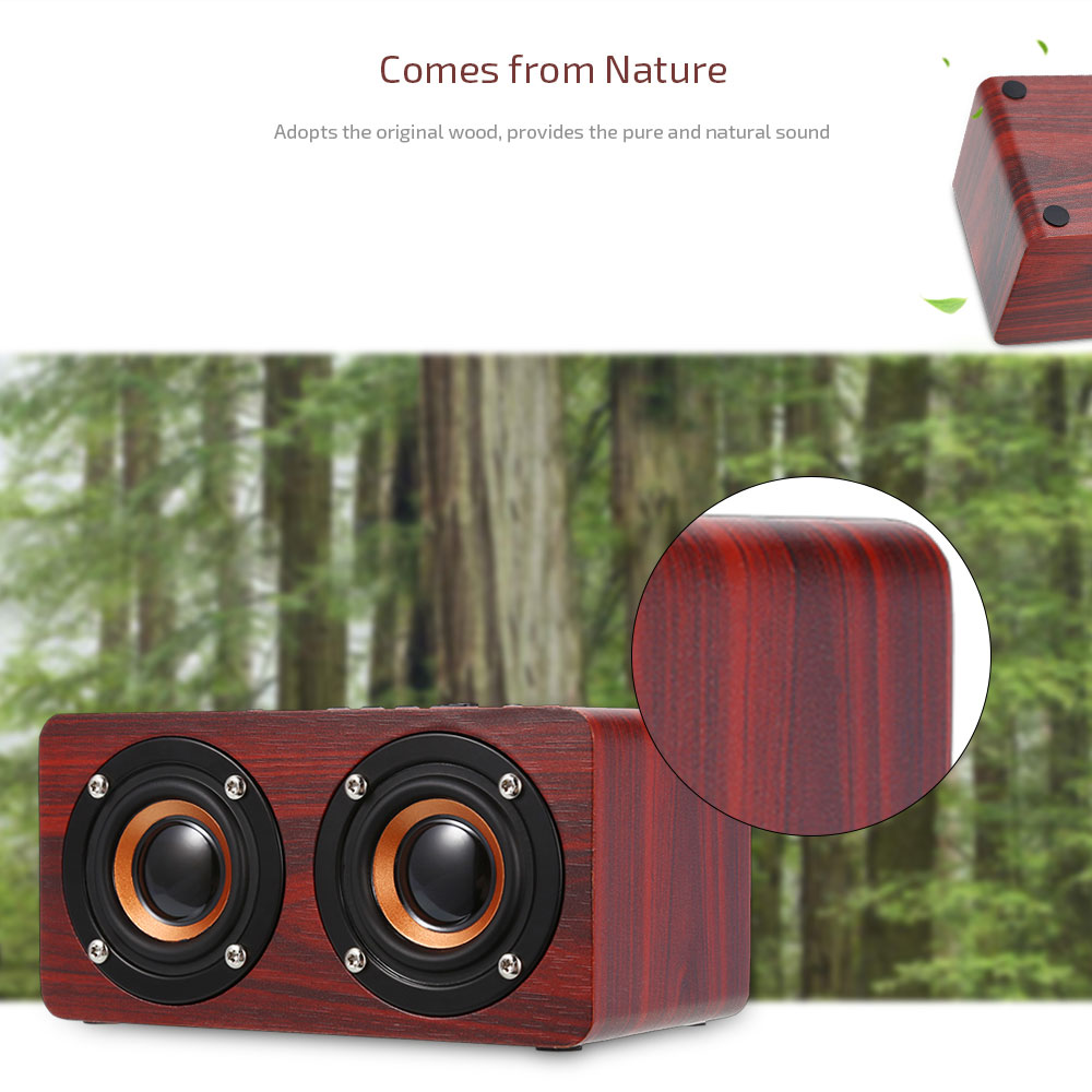 W5 Bluetooth Speaker Portable Wireless Player Wooden Design- Wood W5 Bluetooth Speaker Portable Wireless Player Wooden Design- Wood