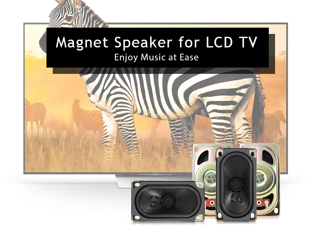 4PCS Magnet Speaker 5W 8 ohm Metal Shell Internal Type for LCD TV- Golden