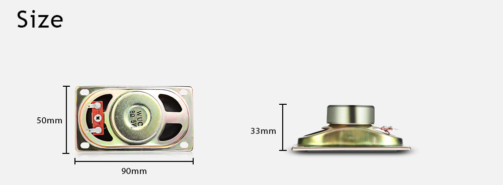 4PCS Magnet Speaker 5W 8 ohm Metal Shell Internal Type for LCD TV- Golden