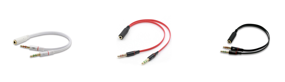 3.5mm Female to Double Males Couples Audio Cable Headphone Earphone Splitter Adapter Line - Black