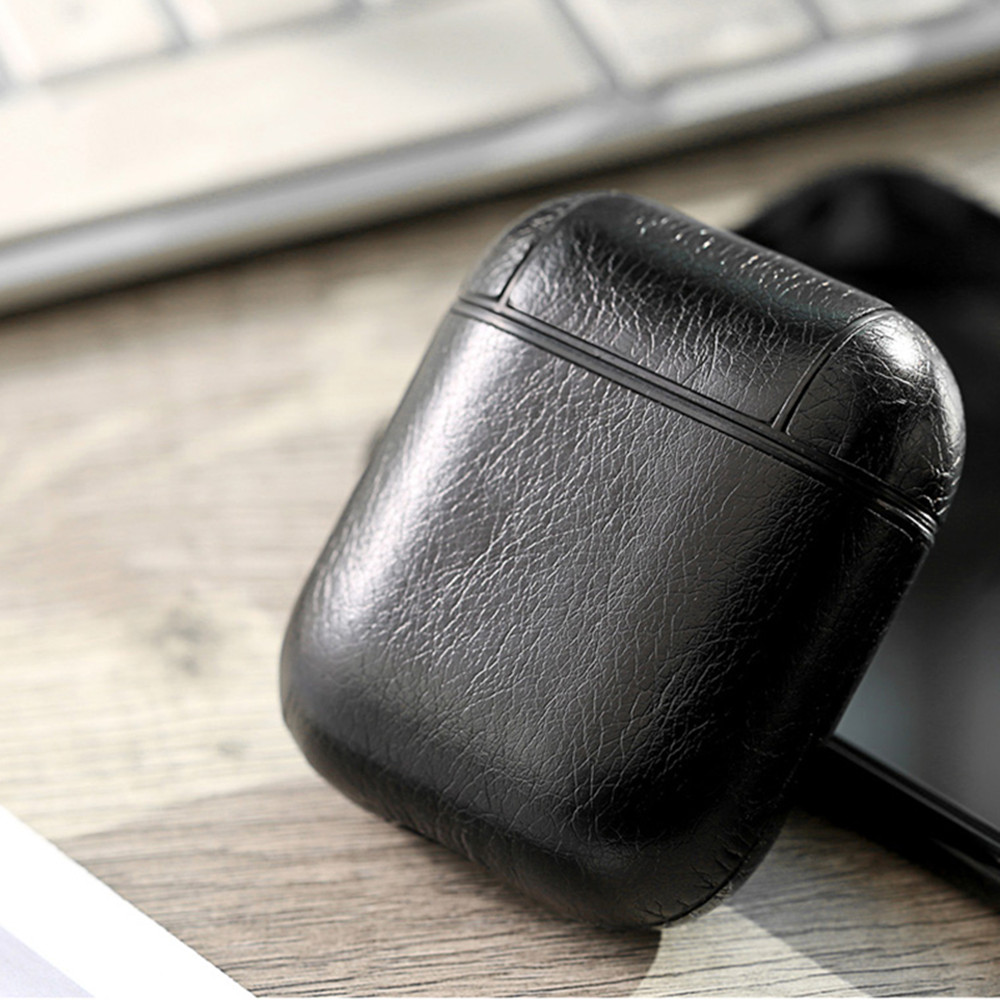 Protective Case High-Quality PU Case for AirPods- Black Protective Case High-Quality PU Case for AirPods- Black