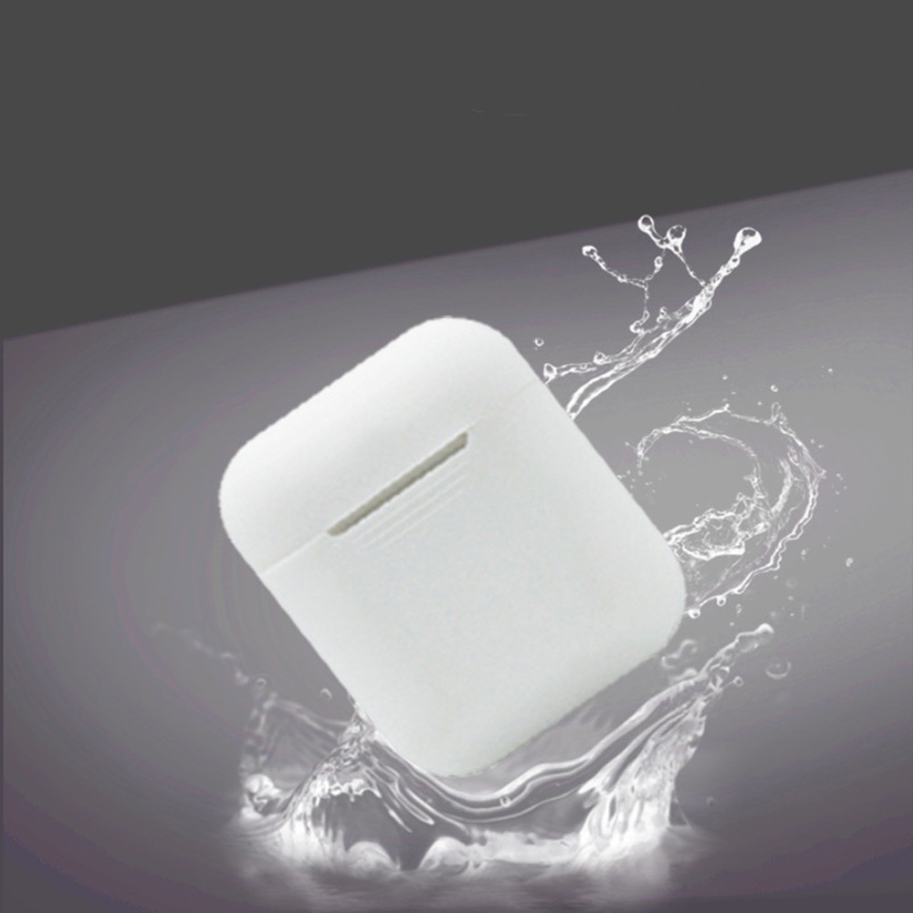 Soft Silicone Ultra Thin Cover Shockproof Holder for AirPods - White