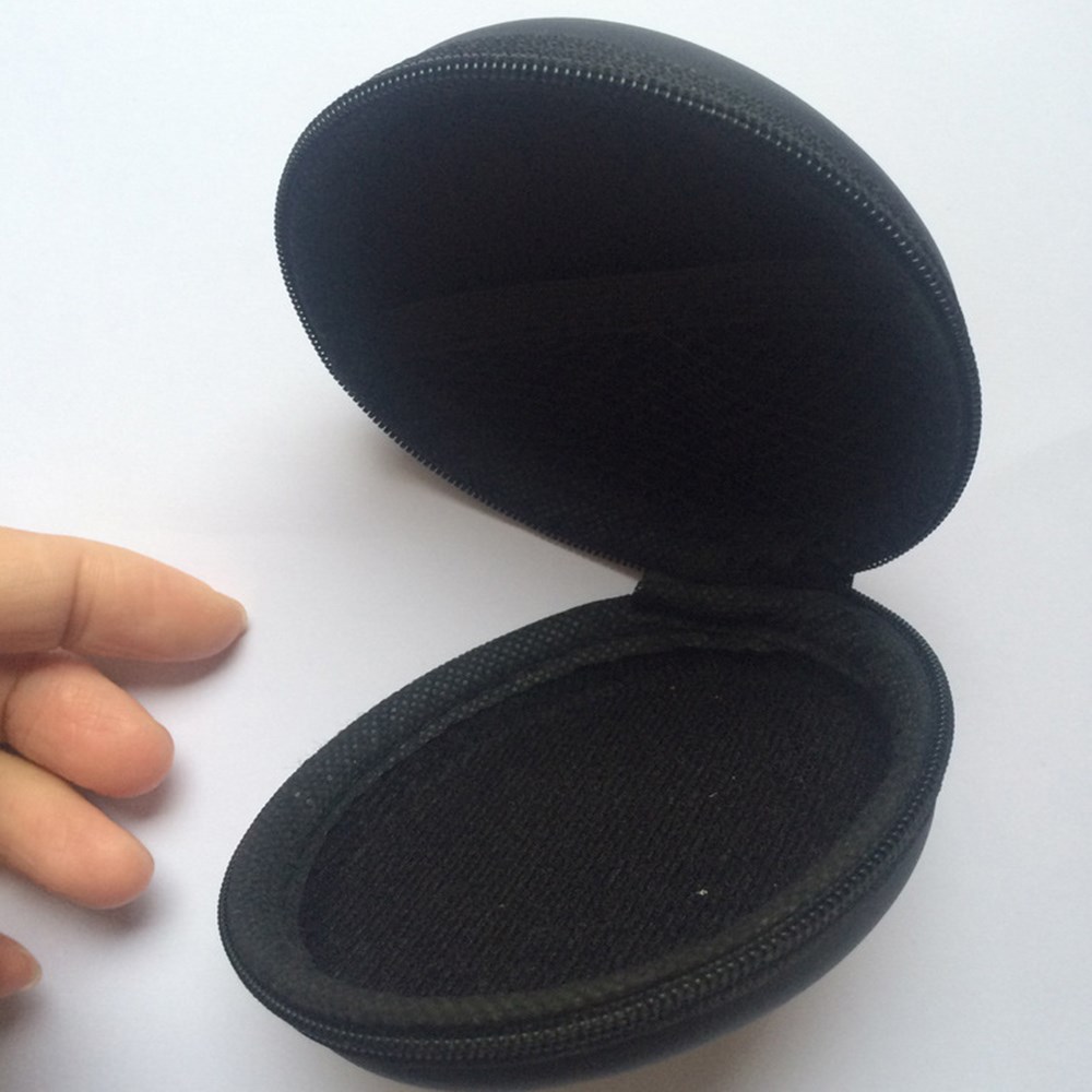 Portable Hard Headphones Case PU Leather Earphone Storage Bag- Black Portable Hard Headphones Case PU Leather Earphone Storage Bag- Black