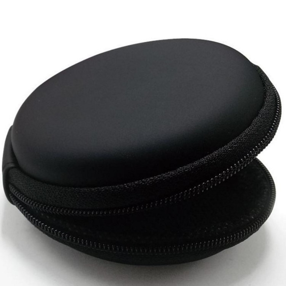 Portable Hard Headphones Case PU Leather Earphone Storage Bag- Black Portable Hard Headphones Case PU Leather Earphone Storage Bag- Black