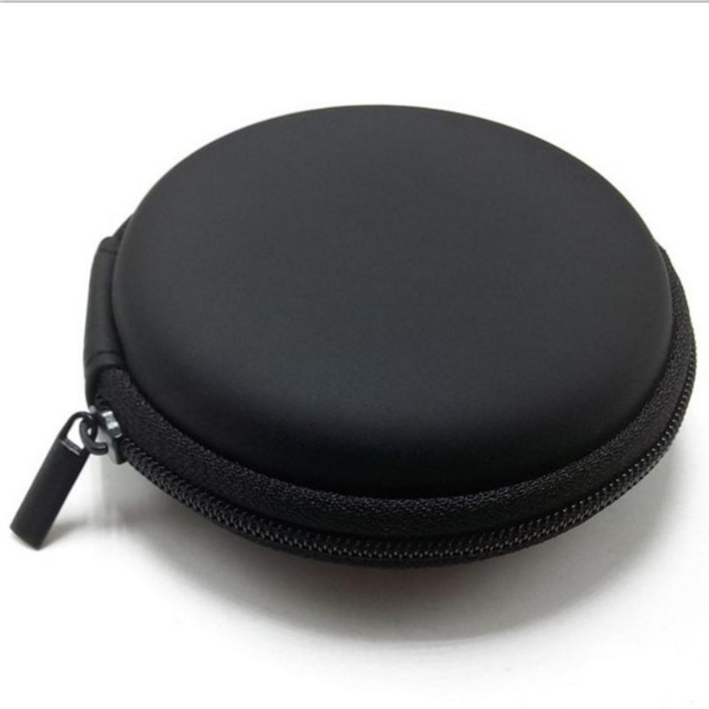 Portable Hard Headphones Case PU Leather Earphone Storage Bag- Black Portable Hard Headphones Case PU Leather Earphone Storage Bag- Black