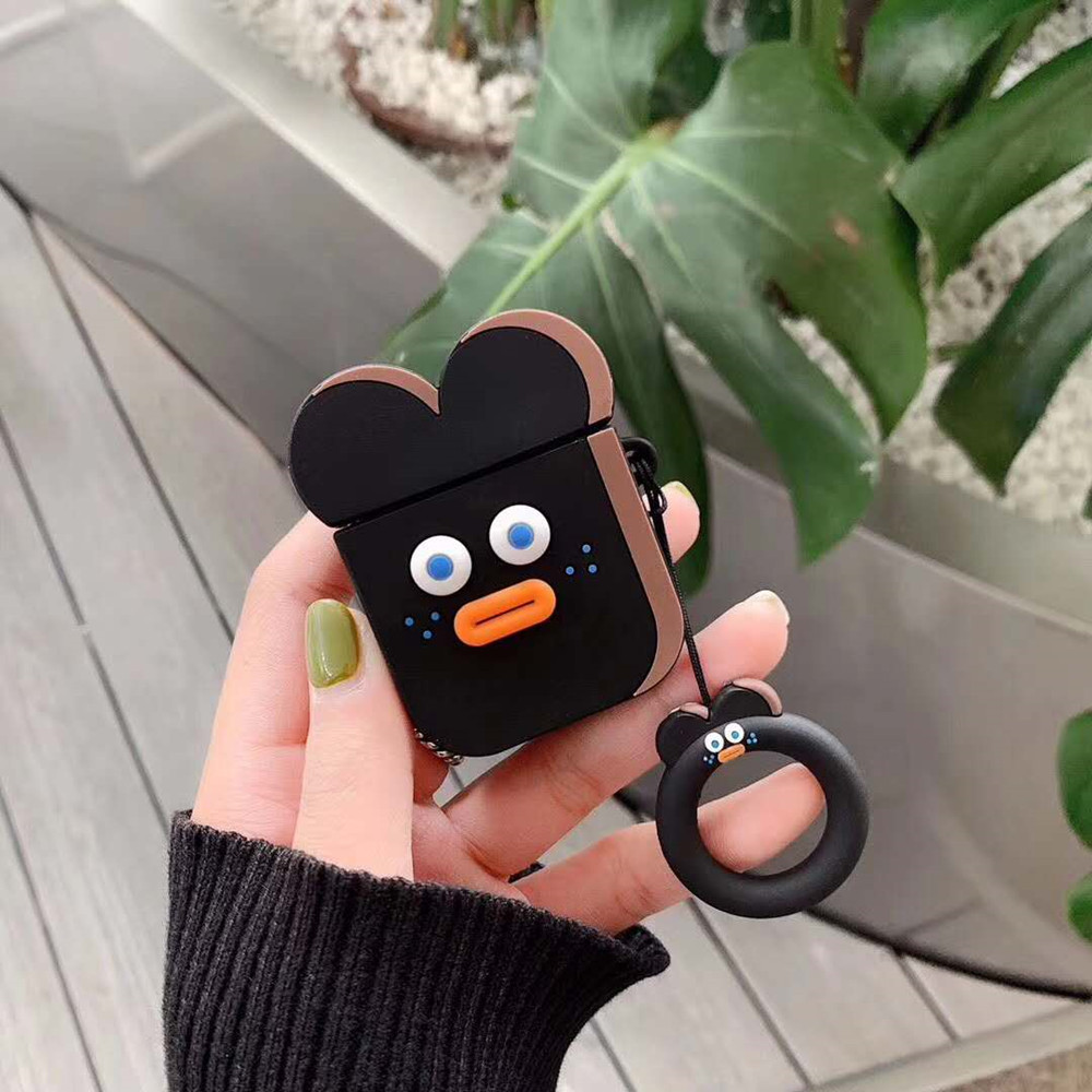 Universal Cartoon Protective Cover for AirPods - Black Universal Cartoon Protective Cover for AirPods - Black