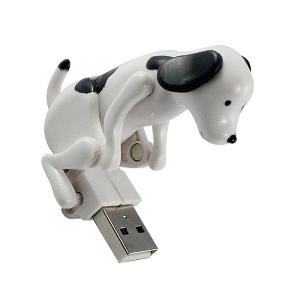 Creative USB Gadgets for PC Laptops Portable Funny Cute Pet Toy USB Humping Spot Dog- White