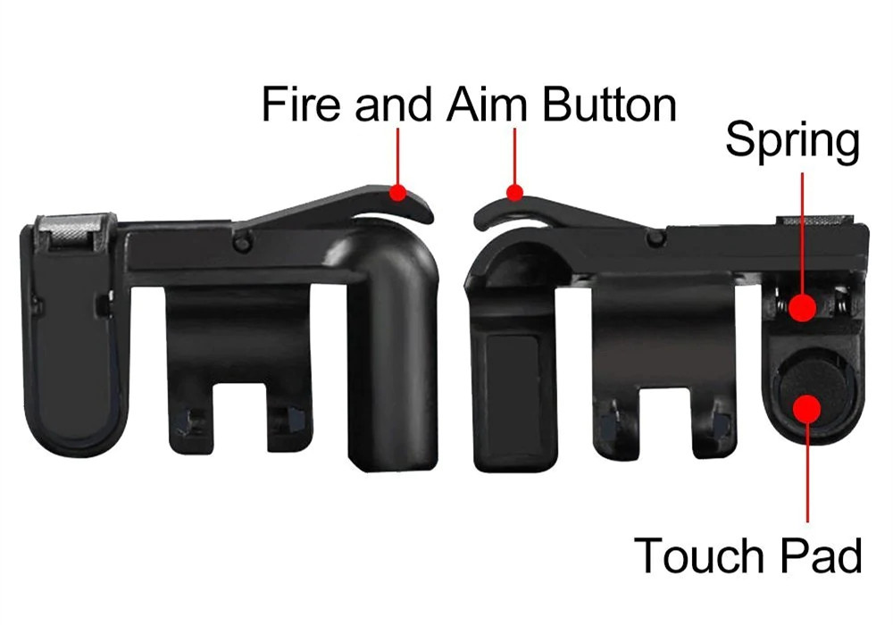 Mobile Phone Gaming Fire Button Trigger Controller 2PCS- Black Mobile Phone Gaming Fire Button Trigger Controller 2PCS- Black