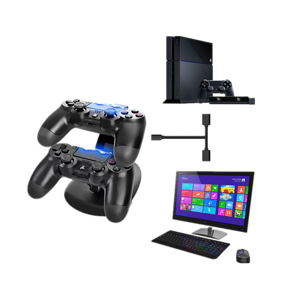 USB Dual Charger Charging Station Stand for PS4 / PS4 Pro /PS4 Slim USB Dual Charger Charging Station Stand for PS4 / PS4 Pro /PS4 Slim