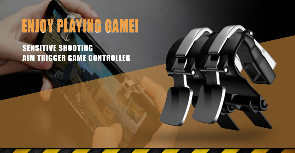 Sensitive Shooting Aim Trigger Game Controller 2pcs - Black