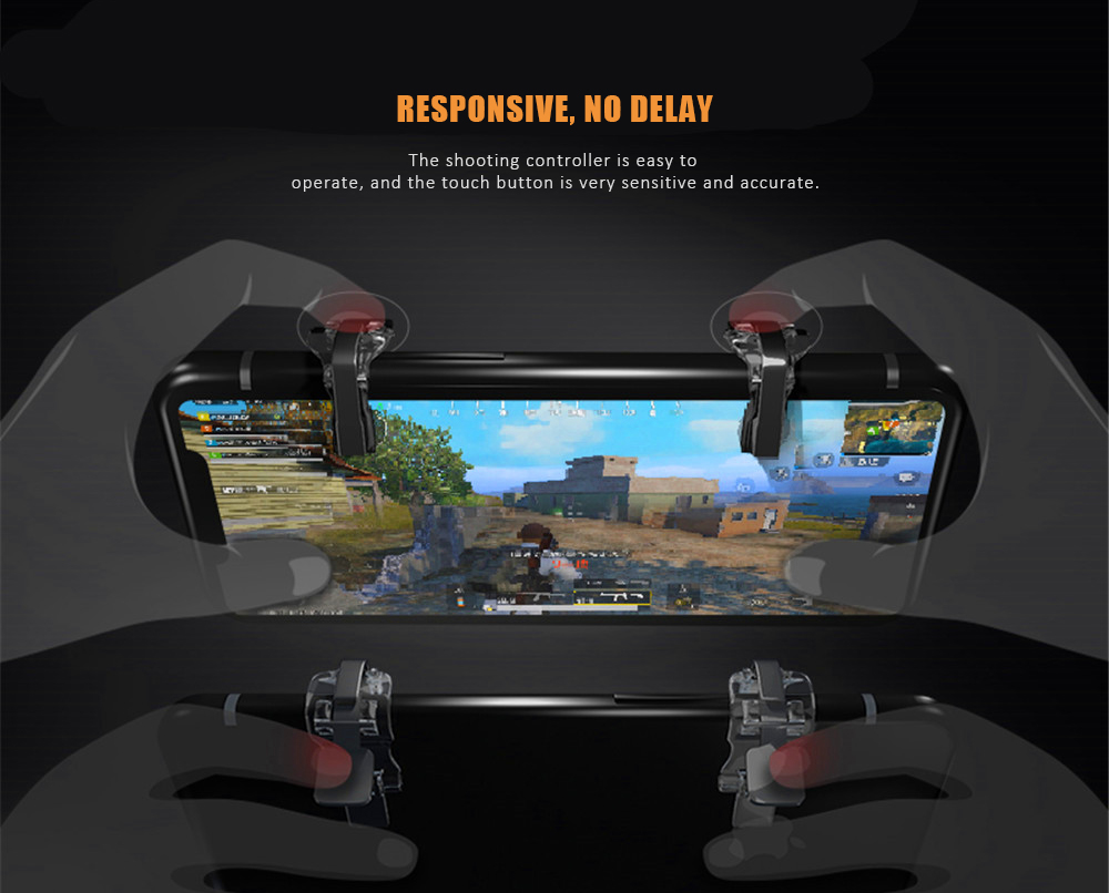 Sensitive Shooting Aim Trigger Game Controller 2pcs - Black Sensitive Shooting Aim Trigger Game Controller 2pcs - Black