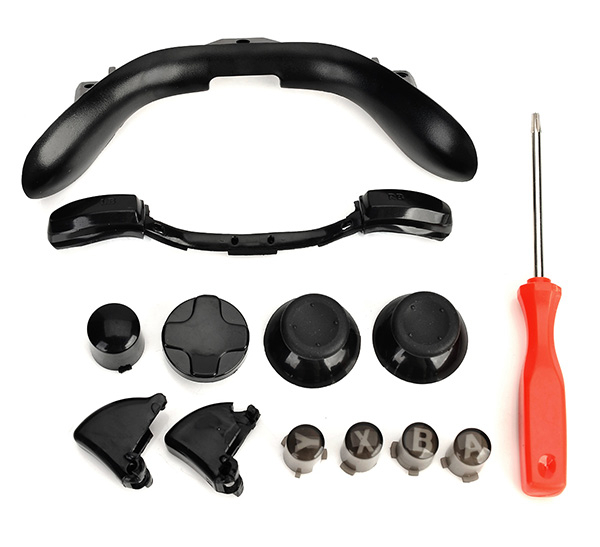 Replacement Button Caps Set Screwdriver for XBOX 360 Wireless Controller- Black Replacement Button Caps Set Screwdriver for XBOX 360 Wireless Controller- Black
