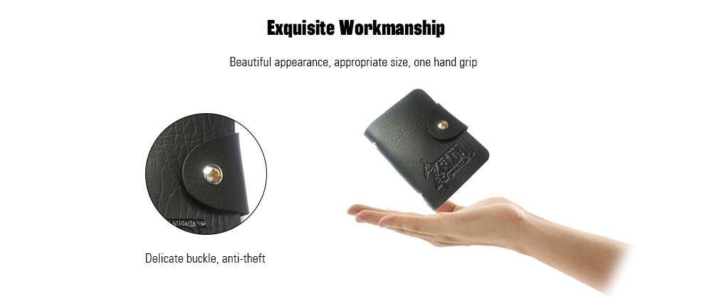 Leather Case Sleeve Two Sided 24 Holders for Bank Credit Card - Black Leather Case Sleeve Two Sided 24 Holders for Bank Credit Card - Black
